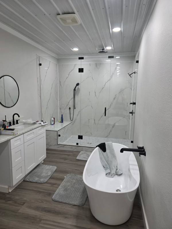 Finished TubeCrete home bathroom interior — Dallas County, Texas